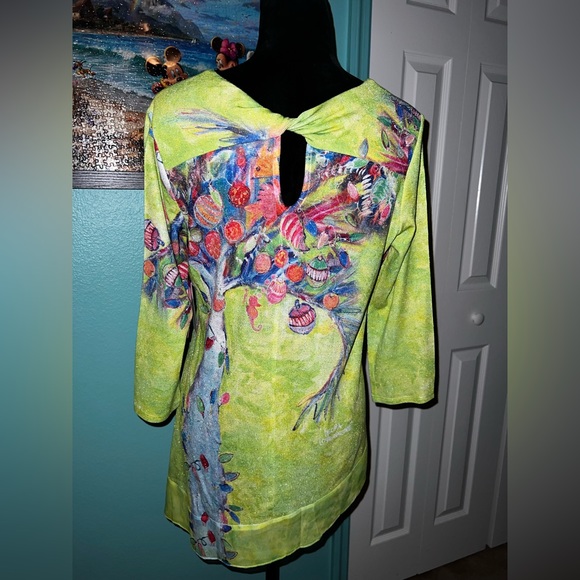 Leona Lovegrove Christmas Palms ugly Christmas sweater - Picture 1 of 4